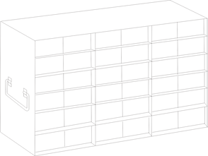 Crystal Industries - UFM-3615 - Upright Freezer Rack for 50-Cell 1.5ml Microtube Storage Boxes, 3x6x2 Configuration