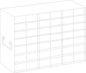 UFM-3715 - Upright Freezer Rack for 50-Cell 1.5ml Microtube Storage Boxes, 3x7x2 Configuration