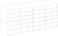Crystal Industries - UFM-4605 - Upright Freezer Rack for 50-Cell 0.5ml Microtube Storage Boxes, 4x6x2 Configuration