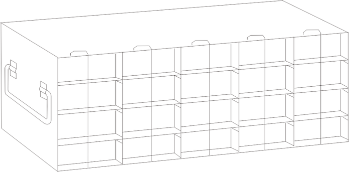 Crystal Industries - UFMX-542 - Upright Freezer Rack for SBS Formatted Boxes, 5x4 Configuration