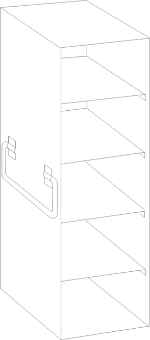 UFP-15 - Upright Freezer Rack for Plasma Boxes, 1x5 Configuration
