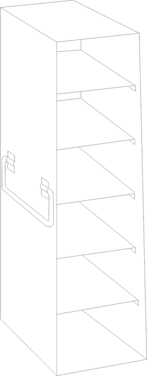 UFP-16 - Upright Freezer Rack for Plasma Boxes, 1x6 Configuration