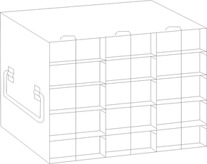 Crystal Industries - UFPCR-35L - Upright Freezer Rack for 0.2ml Tube 96-Well PCR Boxes, 3x5 Configuration