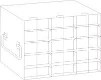 Crystal Industries - UFPCR - Upright Freezer Rack for 0.2ml Tube 96-Well PCR Boxes