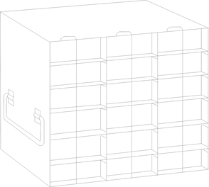 Crystal Industries - UFPCR-36L - Upright Freezer Rack for 0.2ml Tube 96-Well PCR Boxes, 3x6 Configuration