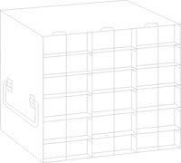 Crystal Industries - UFPCR-36L - Upright Freezer Rack for 0.2ml Tube 96-Well PCR Boxes, 3x6 Configuration
