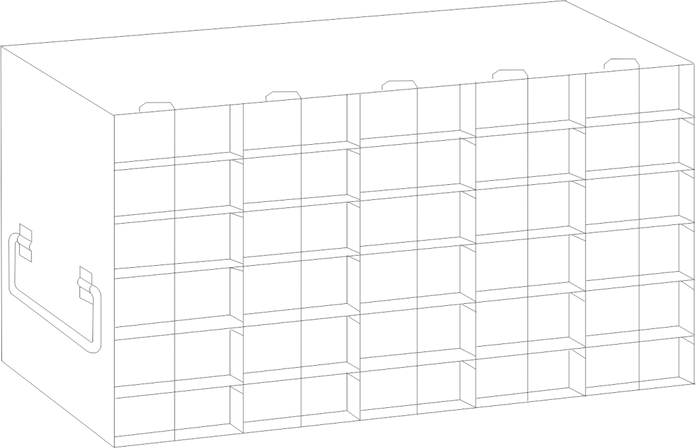 Crystal Industries - UFPCR-56L - Upright Freezer Rack for 0.2ml Tube 96-Well PCR Boxes, 5x6 Configuration