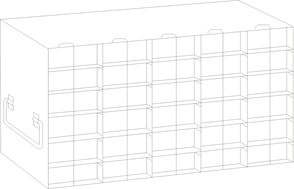 Crystal Industries - UFPCR-56L - Upright Freezer Rack for 0.2ml Tube 96-Well PCR Boxes, 5x6 Configuration