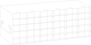Crystal Industries - UFPCR-65L - Upright Freezer Rack for 0.2ml Tube 96-Well PCR Boxes, 6x5 Configuration