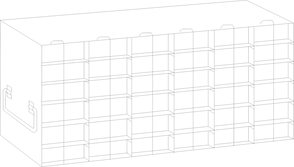 Crystal Industries - UFPCR-66L - Upright Freezer Rack for 0.2ml Tube 96-Well PCR Boxes, 6x6 Configuration