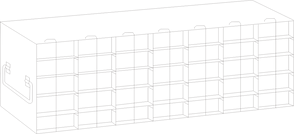 Crystal Industries - UFPCR-75L - Upright Freezer Rack for 0.2ml Tube 96-Well PCR Boxes, 7x5 Configuration