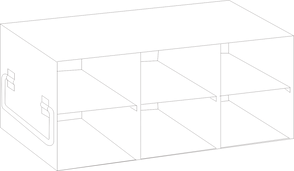 UFR-32 - Upright Freezer Rack for 96 Well Flipper Reversible Boxes, 3x2 Configuration