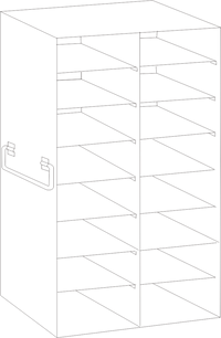 Crystal Industries - UFS-100-28 - Upright Freezer Rack for 100-Place Slide Boxes, 2x8 Configuration