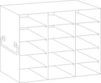Crystal Industries - UFS-100-35 - Upright Freezer Rack for 100-Place Slide Boxes, 3x5 Configuration