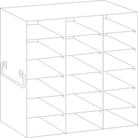 Crystal Industries - UFS-100-36 - Upright Freezer Rack for 100-Place Slide Boxes, 3x6 Configuration