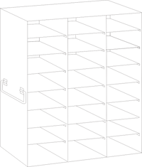 Crystal Industries - UFS-100-38 - Upright Freezer Rack for 100-Place Slide Boxes, 3x8 Configuration