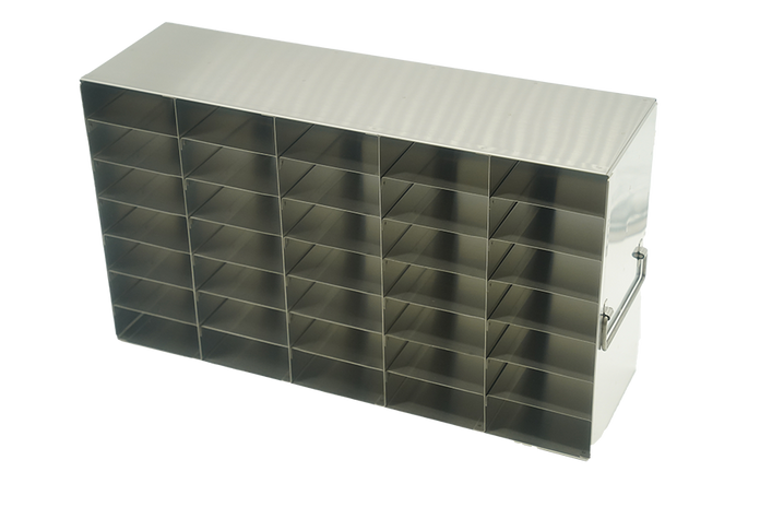 Crystal Industries - UFS-25-57 - Upright Freezer Rack for 25-Place Slide Boxes, 5x7 Configuration