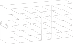UFS-25-66 - Upright Freezer Rack for 25-Place Slide Boxes, 6x6 Configuration