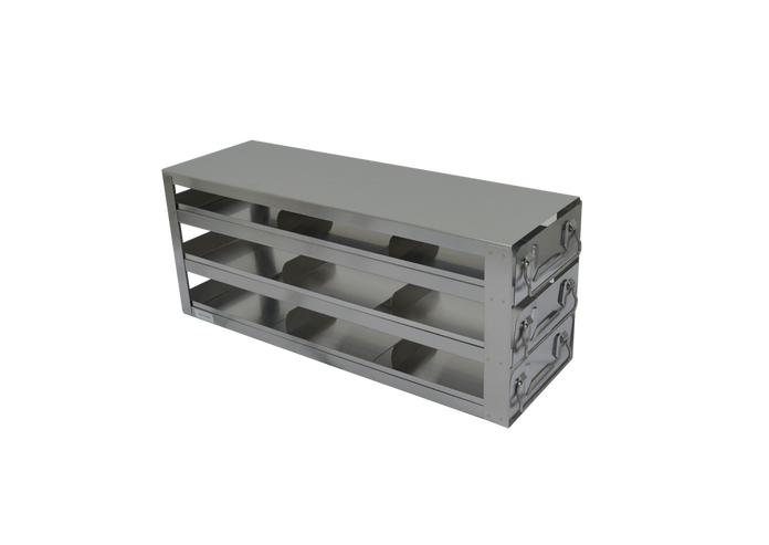 Crystal Industries - UFS-332 - Upright Sliding Tray Rack for 2" Boxes, 3x3 Configuration