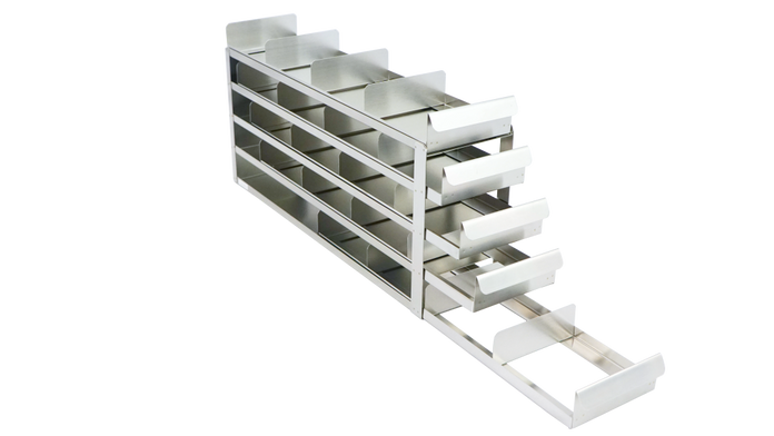 Crystal Industries - UFS-452 - Upright Sliding Tray Rack for 2" Boxes, 4x5 Configuration
