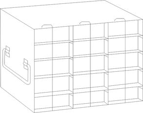 Crystal Industries - UFTB-35L - Upright Freezer Rack for 96-Well Microtube Boxes, 3x5 Configuration