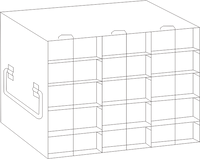 Crystal Industries - UFTB-35L - Upright Freezer Rack for 96-Well Microtube Boxes, 3x5 Configuration