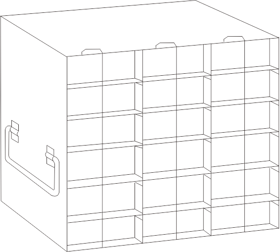 Crystal Industries - UFTB-36L - Upright Freezer Rack for 96-Well Microtube Boxes, 3x6 Configuration