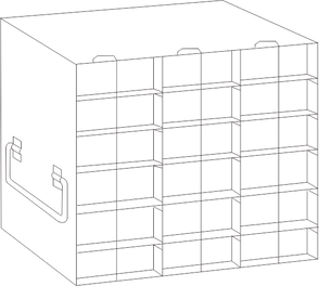 UFTB-36L - Upright Freezer Rack for 96-Well Microtube Boxes, 3x6 Configuration