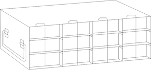 UFTB-43L - Upright Freezer Rack for 96-Well Microtube Boxes, 4x3 Configuration