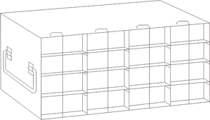 UFTB-44L - Upright Freezer Rack for 96-Well Microtube Boxes, 4x4 Configuration