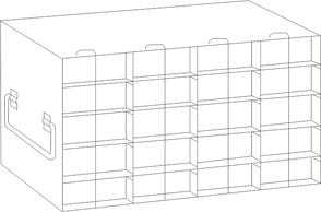 UFTB-45L - Upright Freezer Rack for 96-Well Microtube Boxes, 4x5 Configuration