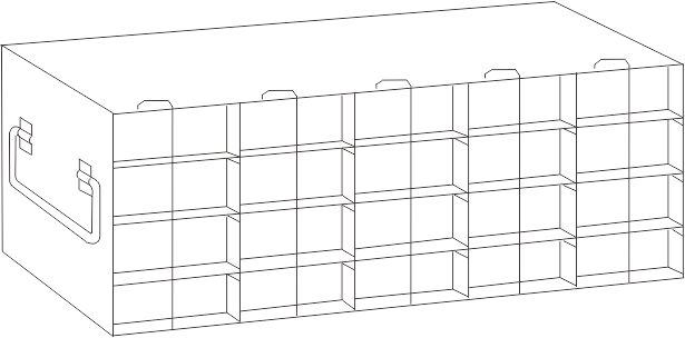 UFTB-54L - Rack for 96-Well Microtube Boxes, 5x4 Configuration