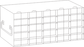 UFTB-55L - Upright Freezer Rack for 96-Well Microtube Boxes, 5x5 Configuration