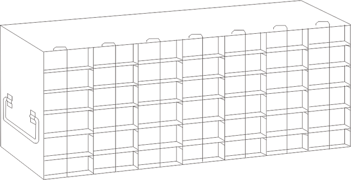 Crystal Industries - UFTB-76L - Upright Freezer Rack for 96-Well Microtube Boxes, 7x6 Configuration