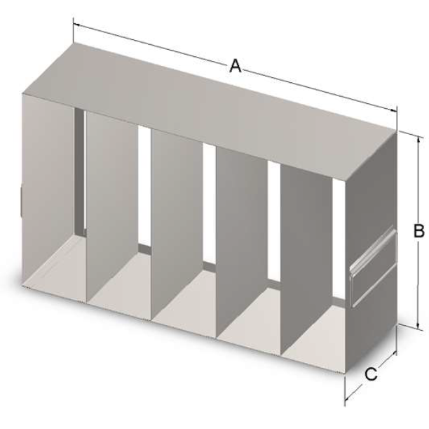 Custom Biogenic Systems - UMP - Upright Stainless Steel Freezer Rack for 96-Well and 384-Well Microtiter Plates with Handles