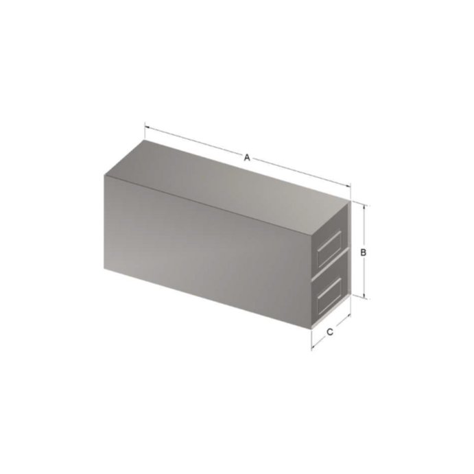 Custom Biogenic Systems - UO2-22-6-11 - Upright Stainless Steel Organizers, 2-Drawer for Miscellaneous Cold Storage Containers with Handles (22.43"D X 11"H X 6.25"W)