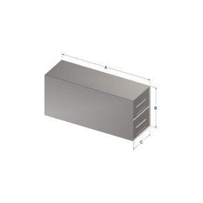 Custom Biogenic Systems - UO2-18-6-9 - Upright Stainless Steel Organizers, 2-Drawer for Miscellaneous Cold Storage Containers with Handles (18.93"D X 9.13"H X 6.27"W)