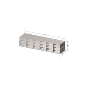 Custom Biogenic Systems - UTB65-2-375 - Upright Stainless Steel Freezer Rack for Matrix TrakMate 1.0ml Screw-Top Latch Rack Boxes with Handles (SBS Footprint), 30 Boxes