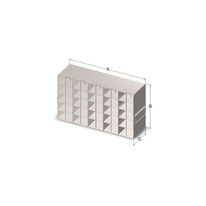 Custom Biogenic Systems - UTB65LR - Upright Stainless Steel Freezer Rack for 96-Well Mictrotube Plastic Storage Boxes and Matric TrakMate 1.4ml Latch Rack Boxes with Locking Rods and Handles (SBS Foorprint) (22"D X 11.15"H X 5.5"W)