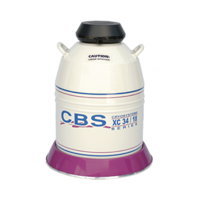 Custom Biogenic Systems - CB34L - Cryosystems Series XC34/18 with 6 Canisters and Roller Base, 110V Alarm