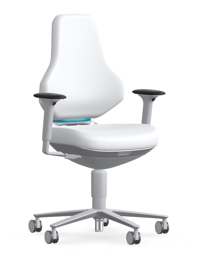 Bimos - 20026422-A - Texon Cleanroom Chair, 9173R, ESD Capable, White, with Arms