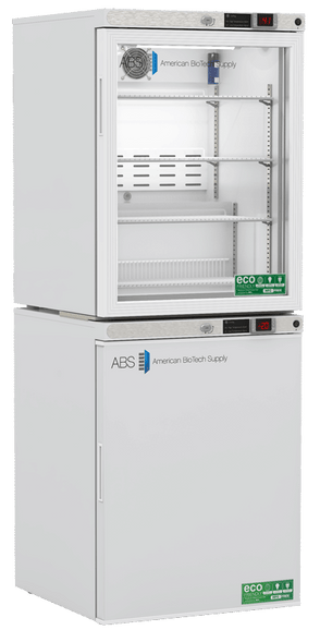 American Biotech Supply - ABT-HC-RFC1020G - 10 Cu. Ft. Refrigerator and Freezer (-20°C Operation) Combination with Glass Door Refrigerator