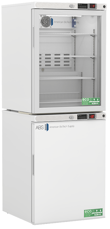 American Biotech Supply - ABT-HC-RFC1030G - 10 Cu. Ft. Refrigerator and Freezer (-30°C Operation) Combination with Glass Door Refrigerator