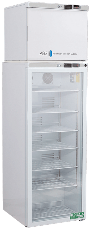 American Biotech Supply - ABT-HC-RFC12G - 12 Cu. Ft. Refrigerator and Freezer Combination with Glass Door Refrigerator