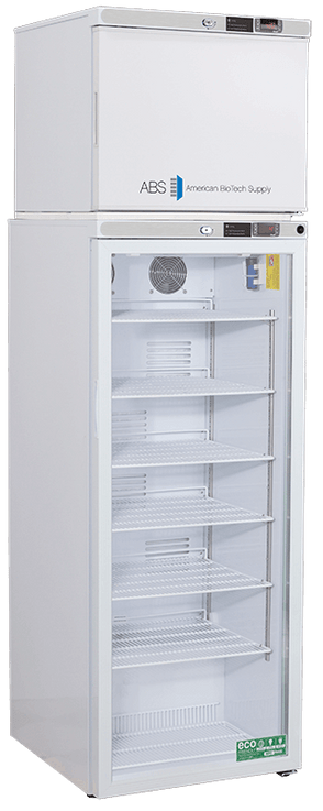 American Biotech Supply - ABT-HC-RFC12GA - 12 Cu. Ft. Refrigerator and Auto Defrost Freezer Combination with Glass Door Refrigerator