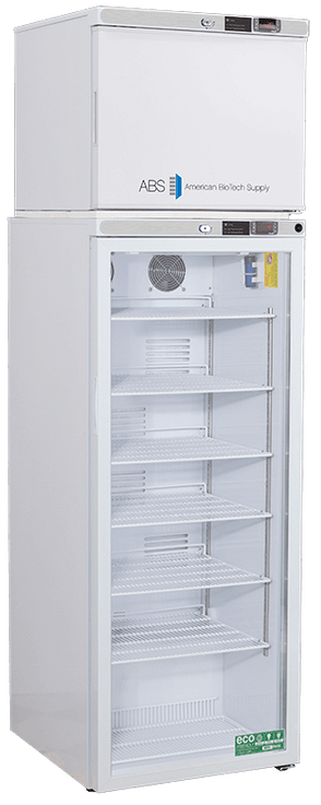 American Biotech Supply - ABT-HC-RFC12GA - 12 Cu. Ft. Refrigerator and Auto Defrost Freezer Combination with Glass Door Refrigerator