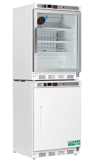 American Biotech Supply - ABT-HC-RFC9G - 9 Cu. Ft. Refrigerator and Freezer Combination with Glass Door Refrigerator
