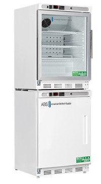American Biotech Supply - ABT-HC-RFC9G-LH - 9 Cu. Ft. Refrigerator and Freezer Combination, Left Hinged with Glass Door Refrigerator
