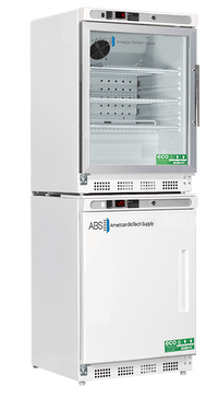 American Biotech Supply - ABT-HC-RFC9G-LH - 9 Cu. Ft. Refrigerator and Freezer Combination, Left Hinged with Glass Door Refrigerator