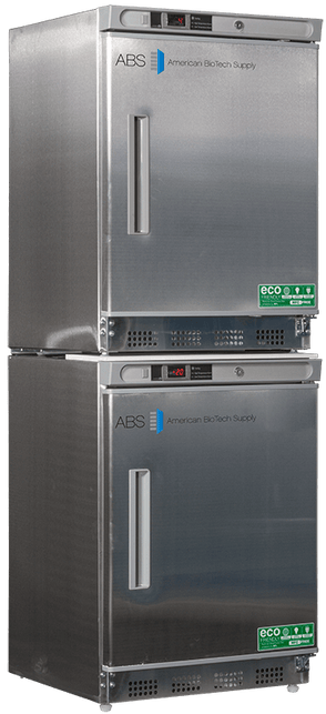 American Biotech Supply - ABT-HC-RFC9SS - 9 Cu. Ft. Stainless Steel Refrigerator and Freezer Combination